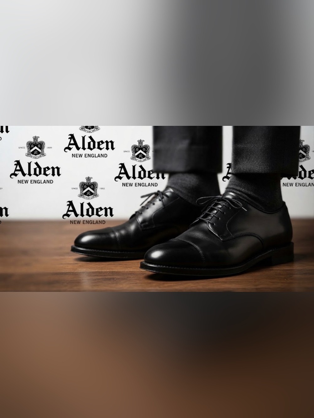 Authentic Alden New England men’s designer black leather dress derby shoes Sz 10